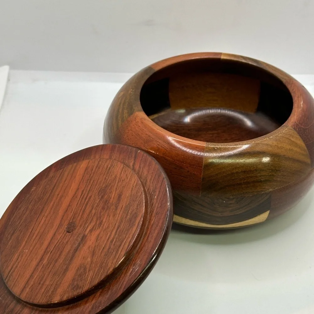 Wooden Decorative Bowl with Lid